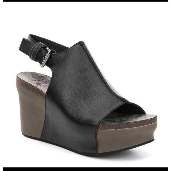 Otbt Shoes Womens 8 Jaunt Wedge Sandals Hooded Platform Peep Toe Leather - Picture 2 of 13
